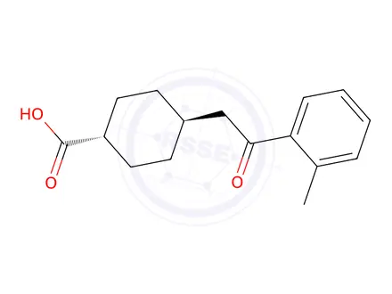 Chemical structure of trans-4-(2-Oxo-2-(o-tolyl)ethyl)cyclohexanecarboxylic acid
