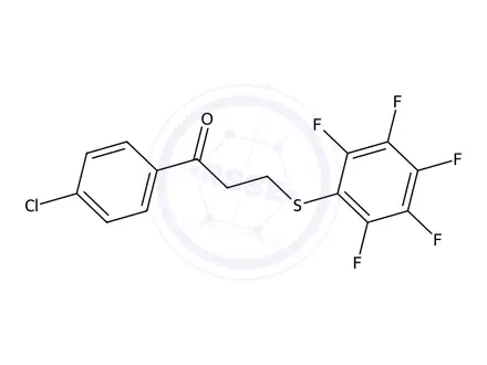 Chemical structure of 1-(4-Chlorophenyl)-3-((perfluorophenyl)thio)propan-1-one