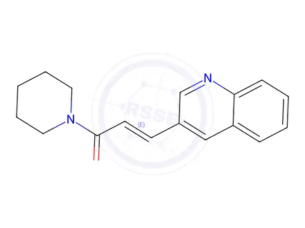 Chemical structure of (E)-1-(piperidin-1-yl)-3-(quinolin-3-yl)prop-2-en-1-one