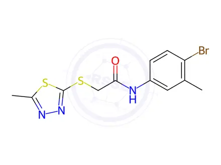 Chemical structure of N-(4-bromo-3-methylphenyl)-2-((5-methyl-1,3,4-thiadiazol-2-yl)thio)acetamide