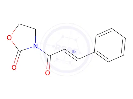 Chemical structure of 3-((E)-3-Phenyl-2-propenoyl)-1,3-oxazolidin-2-one