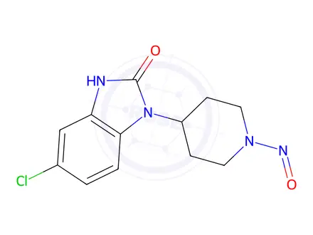 Chemical structure of 5-chloro-1-(1-nitrosopiperidin-4-yl)-1,3-dihydro-2H-benzo[d]imidazol-2-one