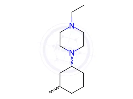 Chemical structure of Piperazine, 1-ethyl-4-(3-methylcyclohexyl)-(9CI)