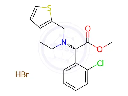 Chemical structure of Methyl 2-(2-chlorophenyl)-2-(4,5-dihydrothieno[2,3-c]pyridin-6(7H)-yl)Acetate Hydrobromide