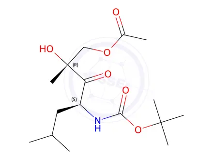 Chemical structure of (2R,4S)-4-((t-Butoxycarbonyl)amino)-2-hydroxy-2,6-dimethyl-3-oxoheptyl Acetate