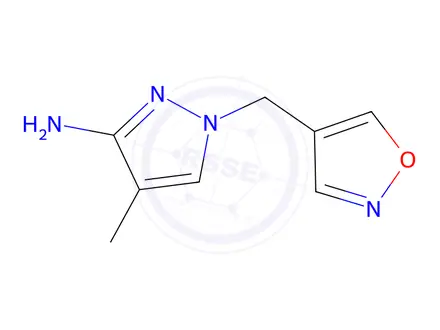 Chemical structure of 1-(Isoxazol-4-ylmethyl)-4-methyl-1h-pyrazol-3-amine