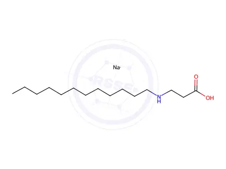 Chemical structure of sodium N-dodecyl-beta-alaninate