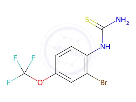 Chemical structure of 1-(2-Bromo-4-(trifluoromethoxy)phenyl)thiourea