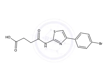 Chemical structure of 4-((4-(4-Bromophenyl)thiazol-2-yl)amino)-4-oxobutanoic acid