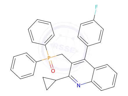Chemical structure of 2-Cyclopropyl-3-[(diphenylphosphinyl)methyl]-4-(4-fluorophenyl)quinoline