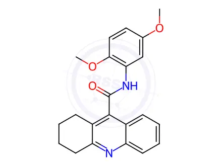 Chemical structure of N-(2,5-Dimethoxyphenyl)-1,2,3,4-tetrahydroacridine-9-carboxamide