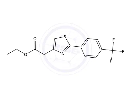 Chemical structure of Ethyl 2-(2-(4-(trifluoromethyl)phenyl)thiazol-4-yl)acetate