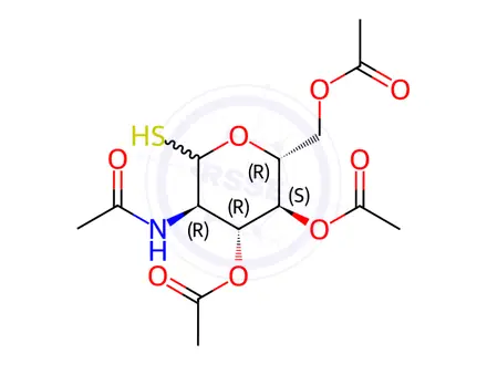 Chemical structure of 2-ACETAMIDO-2-DEOXY-3,4,6-TRI-O-ACETYL-1-THIO-D-GLUCOPYRANOSE