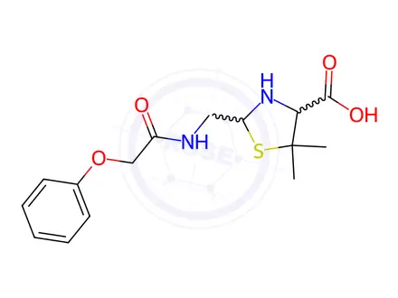 Chemical structure of Phenoxymethylpenilloic Acid