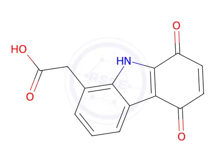 Chemical structure of 4,9-Dihydro-1,4-dioxo-1H-carbazole-8-acetic Acid