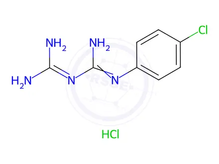 Chemical structure of 1-(4-Chlorophenyl)biguanide Hydrochloride