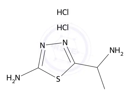 Chemical structure of 5-(1-Aminoethyl)-1,3,4-thiadiazol-2-amine dihydrochloride