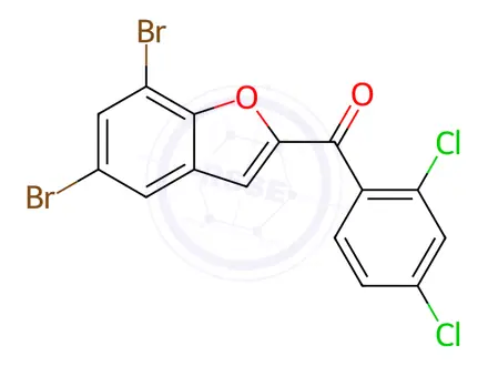 Chemical structure of (5,7-Dibromobenzofuran-2-yl)(2,4-dichlorophenyl)methanone