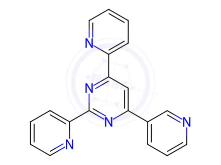 Chemical structure of 2,4-Di(pyridin-2-yl)-6-(pyridin-3-yl)pyrimidine