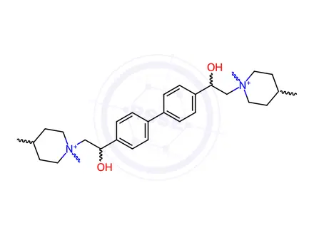 Chemical structure of 1,1'-((1,1'-biphenyl)-4,4'-diylbis(2-hydroxy-2,1-ethanediyl))bis(1,4-dimethylpiperidinium)