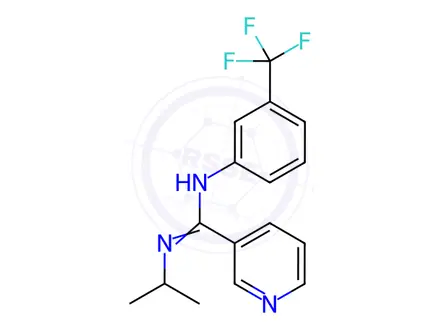 Chemical structure of N'-isopropyl-N-(3-(trifluoromethyl)phenyl)nicotinimidamide