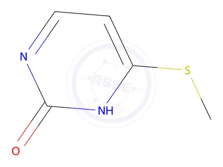 Chemical structure of 2(1H)-Pyrimidinone, 4-(methylthio)-(9CI)