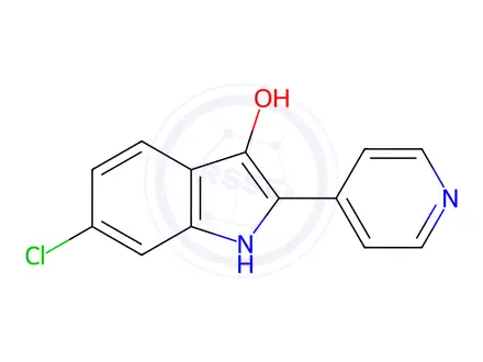 Chemical structure of 6-Chloro-2-(pyridin-4-yl)-1h-indol-3-ol