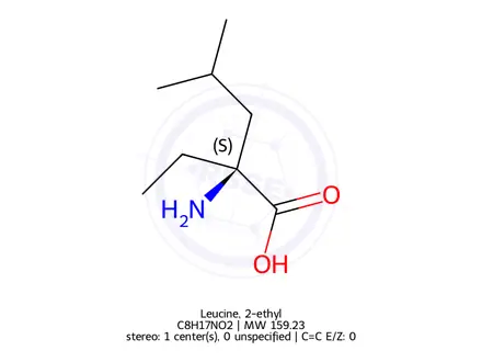 Chemical structure of Leucine, 2-ethyl-