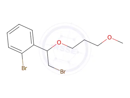 Chemical structure of 1-Bromo-2-(2-bromo-1-(3-methoxypropoxy)ethyl)benzene
