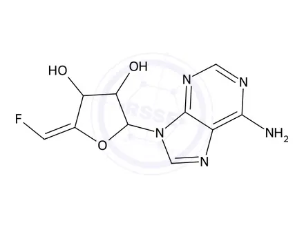 Chemical structure of (2R,3R,4S,E)-2-(6-Amino-9H-purin-9-yl)-5-(fluoromethylene)tetrahydrofuran-3,4-diol