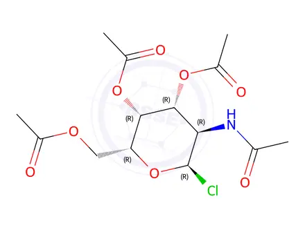 Chemical structure of 2-Acetamido-3-4-6-tri-O-acetyl-2-deoxy-α-D-galactopyranosyl chloride