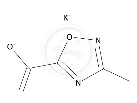 Chemical structure of 3-methyl-1,2,4-oxadiazole-5-carboxylic acid;potassium salt