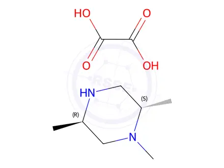 Chemical structure of (2S,5R)-1,2,5-Trimethylpiperazine oxalic acid