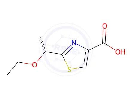 Chemical structure of 2-(1-Ethoxyethyl)-1,3-thiazole-4-carboxylic acid