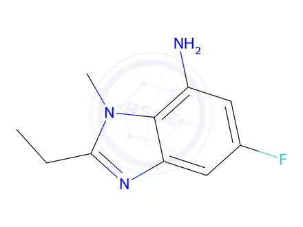 Chemical structure of 2-ethyl-5-fluoro-1-methyl-1H-1,3-benzodiazol-7-amine