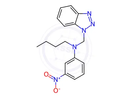 Chemical structure of N-(1H-1,2,3-Benzotriazol-1-ylmethyl)-N-butyl-3-nitroaniline