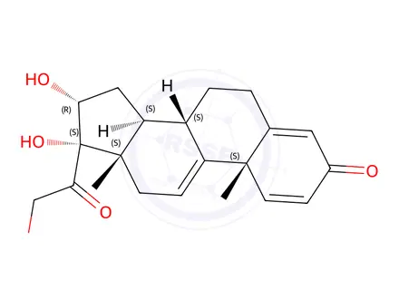 Chemical structure of (16α)-16,17,21-Trihydroxypregna-1,4,9(11)-triene-3,20-dione
