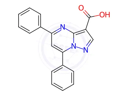 Chemical structure of 5,7-Diphenylpyrazolo[1,5-a]pyrimidine-3-Carboxylic acid