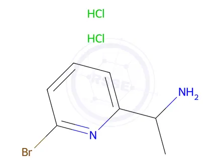 Chemical structure of 1-(6-Bromopyridin-2-YL)ethan-1-amine 2hcl