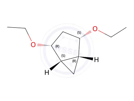 Chemical structure of Bicyclo[3.1.0]hexane, 2,4-diethoxy-, (1-alpha-,2-ba-,4-ba-,5-alpha-)-(9CI)