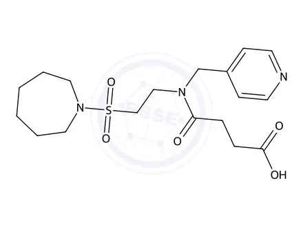 Chemical structure of 4-((2-(Azepan-1-ylsulfonyl)ethyl)(pyridin-4-ylmethyl)amino)-4-oxobutanoic acid