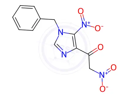 Chemical structure of 1-(1-benzyl-5-nitro-imidazol-4-yl)-2-nitro-ethanone