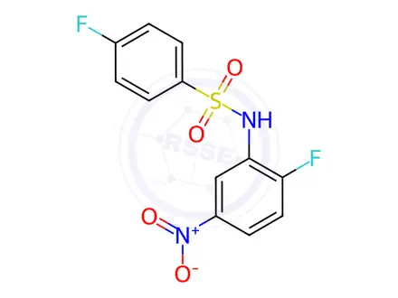Chemical structure of 4-Fluoro-N-(2-fluoro-5-nitrophenyl)benzenesulfonamide