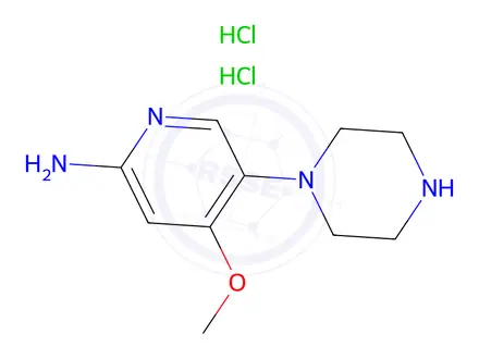 Chemical structure of 4-Methoxy-5-(piperazin-1-yl)pyridin-2-amine dihydrochloride