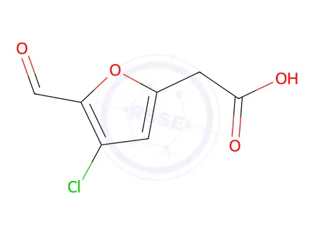Chemical structure of 2-(4-chloro-5-formylfuran-2-yl)acetic acid