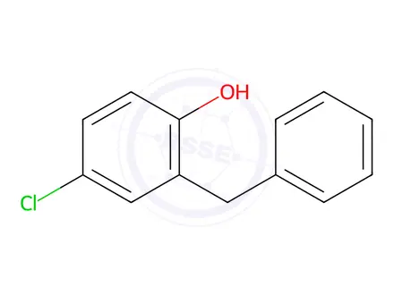 Chemical structure of 2-benzyl-4-chlorophenol