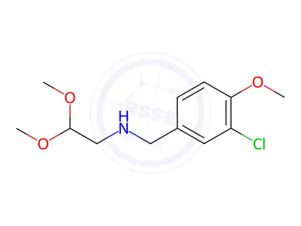 Chemical structure of N-(3-chloro-4-methoxybenzyl)-2,2-dimethoxyethan-1-amine