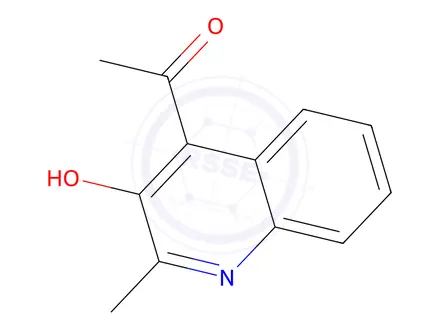 Chemical structure of 1-(3-hydroxy-2-methylquinolin-4-yl)ethanone