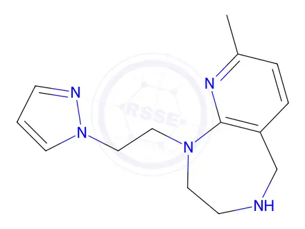 Chemical structure of 1-(2-(1H-Pyrazol-1-yl)ethyl)-8-methyl-2,3,4,5-tetrahydro-1H-pyrido[2,3-e][1,4]diazepine
