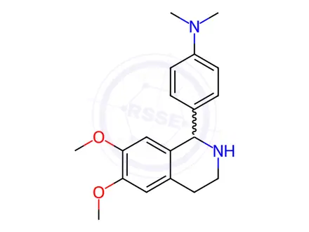Chemical structure of N-[4-(6,7-Dimethoxy-1,2,3,4-tetrahydroisoquinolin-1-yl)phenyl]-N,N-dimethylamine